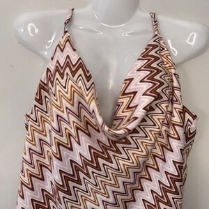 Forever 21 Chevron ‎ Brown Chevron Striped Tank Top. OX Juniors Plus. Cute.